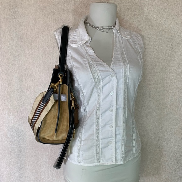 Tory Burch Lee Radziwill Double Tan Pebbled Leather Small Satchel/Shoulder Bag - Picture 4 of 16